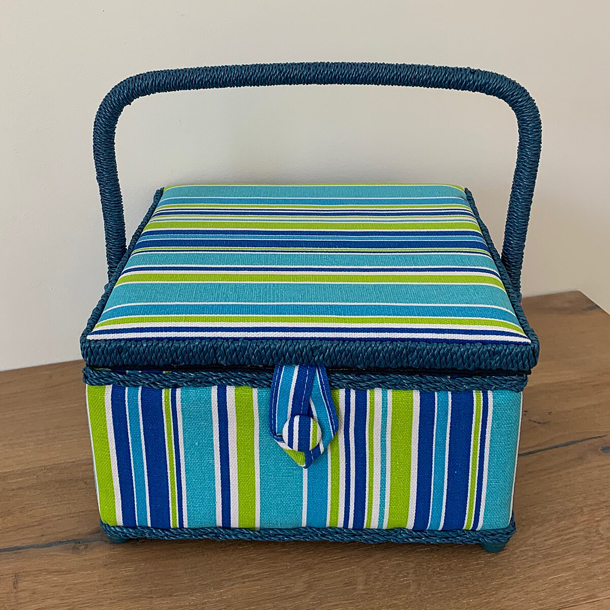 Pssopp Nähkorb Organizer Aus Stoff – Lila, Ca. 24x17,5x12,5 Cm, Mit Griff (ohne Nähzubehör)