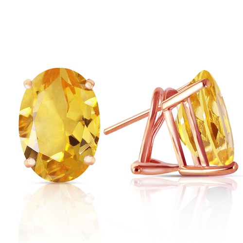 18K. GOLD FRENCH CLIPS EARRING WITH NATURAL CITRINES - Picture 3 of 21