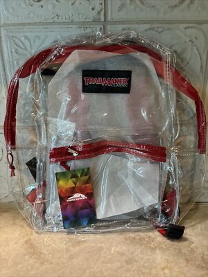 Trailmaker Classic Clear Backpack Red Concerts Sporting Events NWT NEW