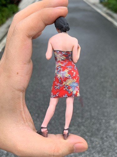 1/18 Scene Props Cheongsam girl Miniature Anime Figure Doll Toys Fit Car Model - Picture 10 of 20