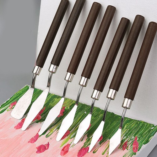 7Pcs Stainless Palette Knife Scraper Spatula Set For Artist Oil Painting Knives - Picture 3 of 15