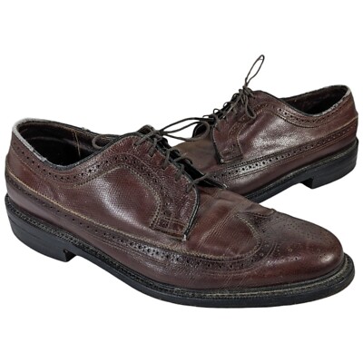 O'Sullivan Executive Imperial Mens Brown Oxford Wingtips 10 D Made In USA