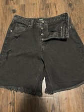 Wild Fable Shorts High Rise Bermuda Black Button Fly Pockets Women s Size 4