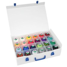 Amann Isacord Koffer (gefüllt mit 24x 5000 m + Farbkarte) - Maschinenstickgarn