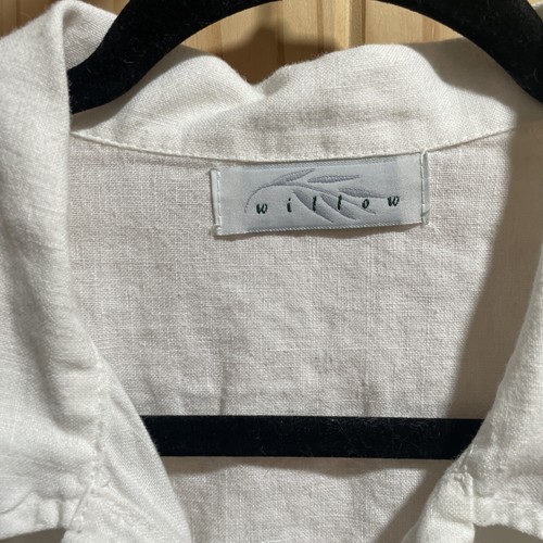 Willow linen button up white long sleeve blouse size small - Picture 2 of 7