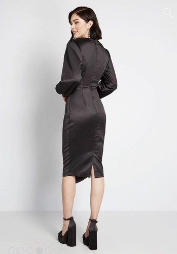 NWT ModCloth x Collectif Siren Times V-Neck Party Dress - Black - Size 12 - Picture 2 of 6