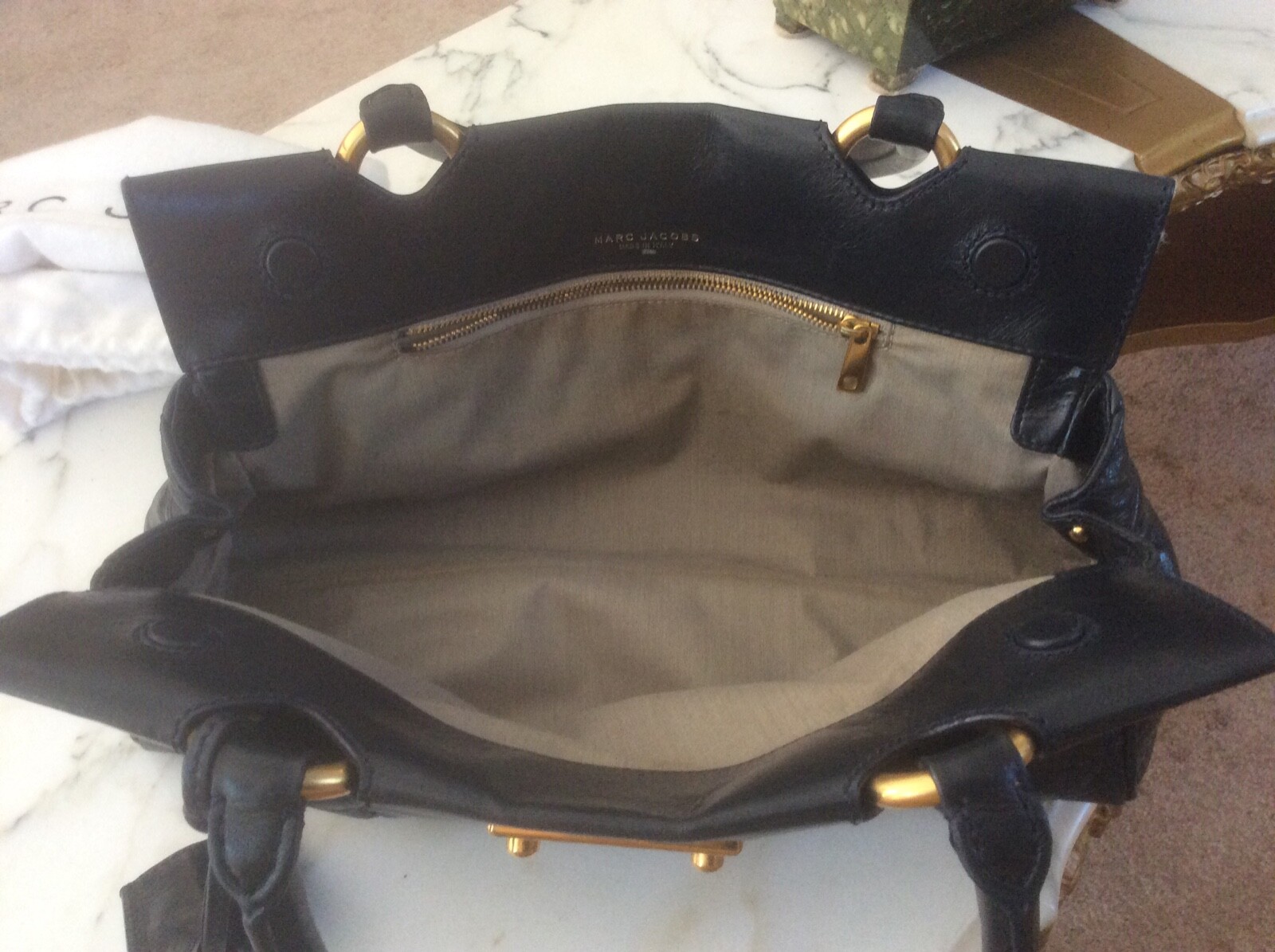 Marc Jacobs Patchwork Klein Frame Navy Leather Ba… - image 5