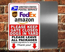 Warning Beware Of Dog Will Bite Stop Keep Gate Shut Do Not Enter Sign / Decal