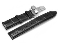 Uhrenarmband Casio F. BEM-506L, BEM-506CL, BEM-506BL, Leder, Schwarz