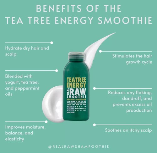 Real Raw Hair Care Conditioner Tea Tree Peppermint Blend 12 fl oz/355mL - Imagen 2 de 5