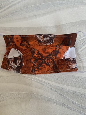 Totenköpfe Gothic Gesichtsmaske Wiederverwendbar Waschbar Umweltfreundlich 100% Baumwolle Kind.