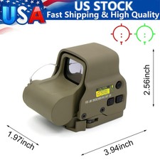 558 Green Red Dot Tactical Holographic Sight Reflex Sight with 20mm QD Rail Tan