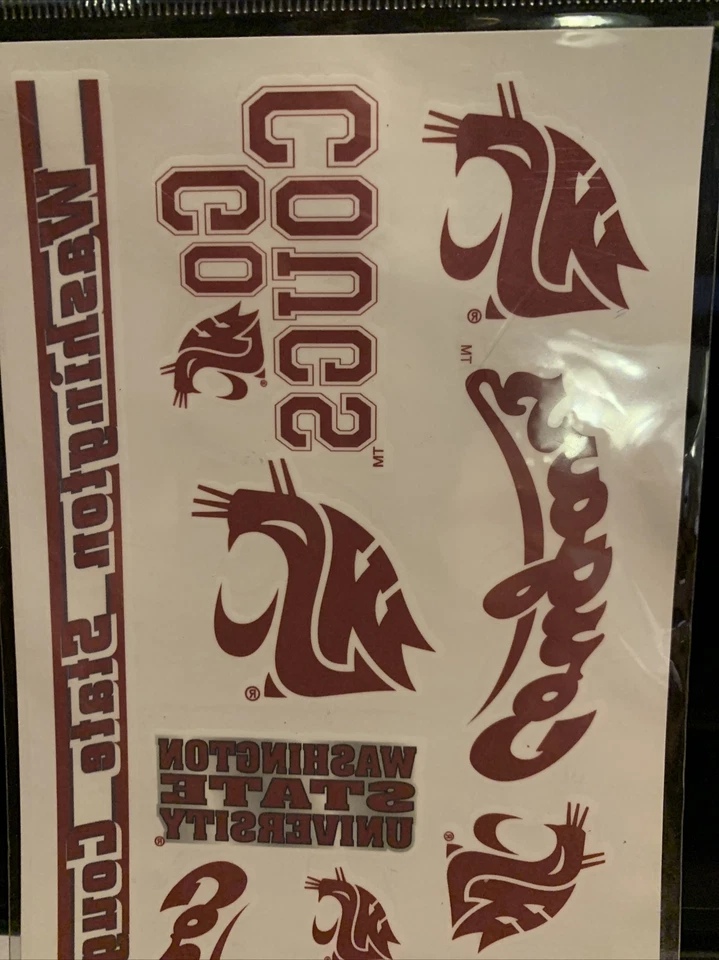 Washington State University Cougars Temporary Tattoo Sheet - Image 4 of 4