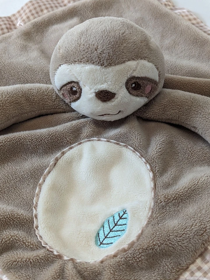 Manta de seguridad de felpa Douglas Baby Sloth marrón borde satinado amoroso 15 1/2" suave Foto 3 de 4