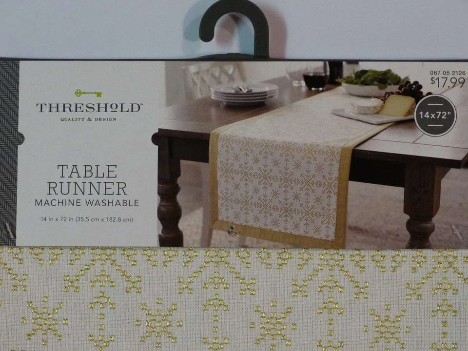 New! Threshold™ Scandinavian Snowflake Table Runner 14 X 72 - Image 3 of 4
