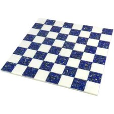 White Marble Chess Set, Boardless Lapis Crushed Chess, With Pieces Gifts,