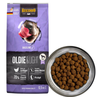 12,5 kg BELCANDO Baseline Oldie & Light Geflügel adulte wenig aktive Hunde S-XL