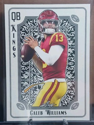 Caleb Williams 2024 Leaf Draft QB Kings White #QBK-4 USC & Chicago Bears RC