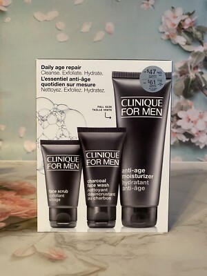 Brand New Clinique For Men Daily Age Repair Anti-Aging Skin Care Set NIB