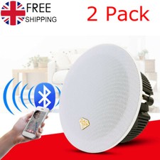 2x Active Ceiling Speaker Wireless Bluetooth Sound Home Bathroom Ceiling Speaker