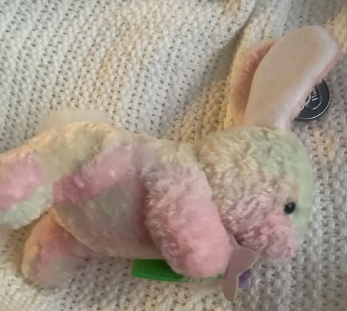 princess easter pastel bunny holding felt flower 6 inches tall - Picture 14 of 14