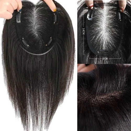 女性用、ヨーロッパ産バージンヘアの手結びスイスレーストッパークリップ - 画像1/12