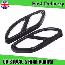 2X Black Exhaust Pipe Tip Cover For Mercedes Benz A B C E Class CLA GLC GLE GLS