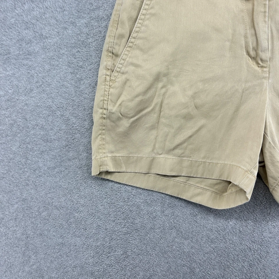 Pantalones Cortos J.CREW Mujer Talla 4 Beige Frente Plano Chino Caquis Algodón Foto 2 de 4