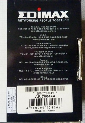 Edimax AR-706A+A 4-PORT SWITCH WIRELESS ADSL2+ ROUTER. UNUSED, BOXED + LEADS - Picture 9 of 9