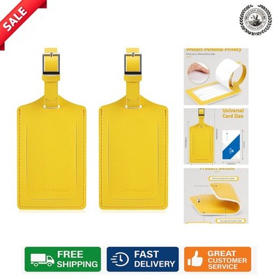 Stylish Dual-Sided Luggage Tags in Energetic Yellow - 2 Pack Travel Essentials