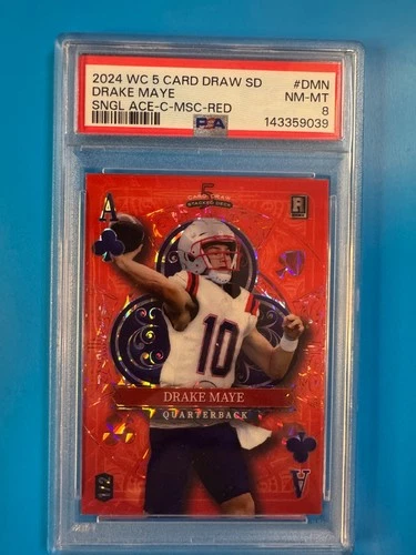 2024 Wc 5 Card Draw SD #DMN Single Ace Red  Drake Maye 1/2