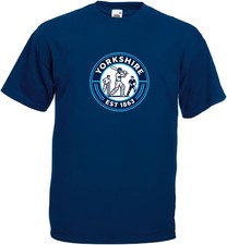Yorkshire T-shirt Est 1863 York Cricket Fan Supporter Unisex Adult 100% Cotton