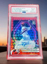 2022 Panini Donruss Optic Baseball Red Pandora /12 Elvis Peguero RC PSA 9