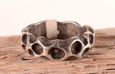 Navajo Sterling Silver Ring Late 20th Century Size 9" Hand Crafted