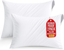 Set of 2 Pillow Protectors with Zipper Toddler Size, Bed Bug and Dust Mite Proof