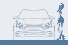 LADA vector minimalism women Sports Car 11x17 Poster