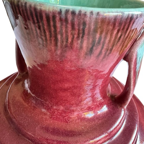 Roseville Orian Red 1935 Vintage Art Deco Pottery Ceramic Vase 737-7 Orion - Picture 10 of 18