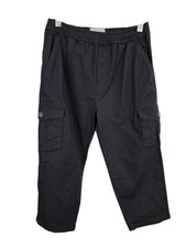 Pact Pants Kids 10/12 Grey Cargo Pull On Stretch Comfort Basic
