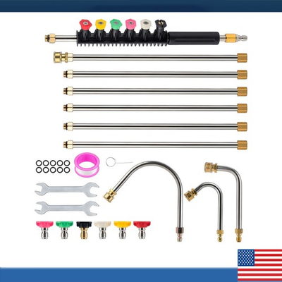 #ad #ad High Pressure Washer Gun 6pcs Spray Nozzle with Wrench Gutter Cleaning Tool $29.99