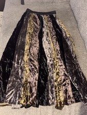 Vintage 90s Black Velvet Boho Skirt Boho Goth Size Medium