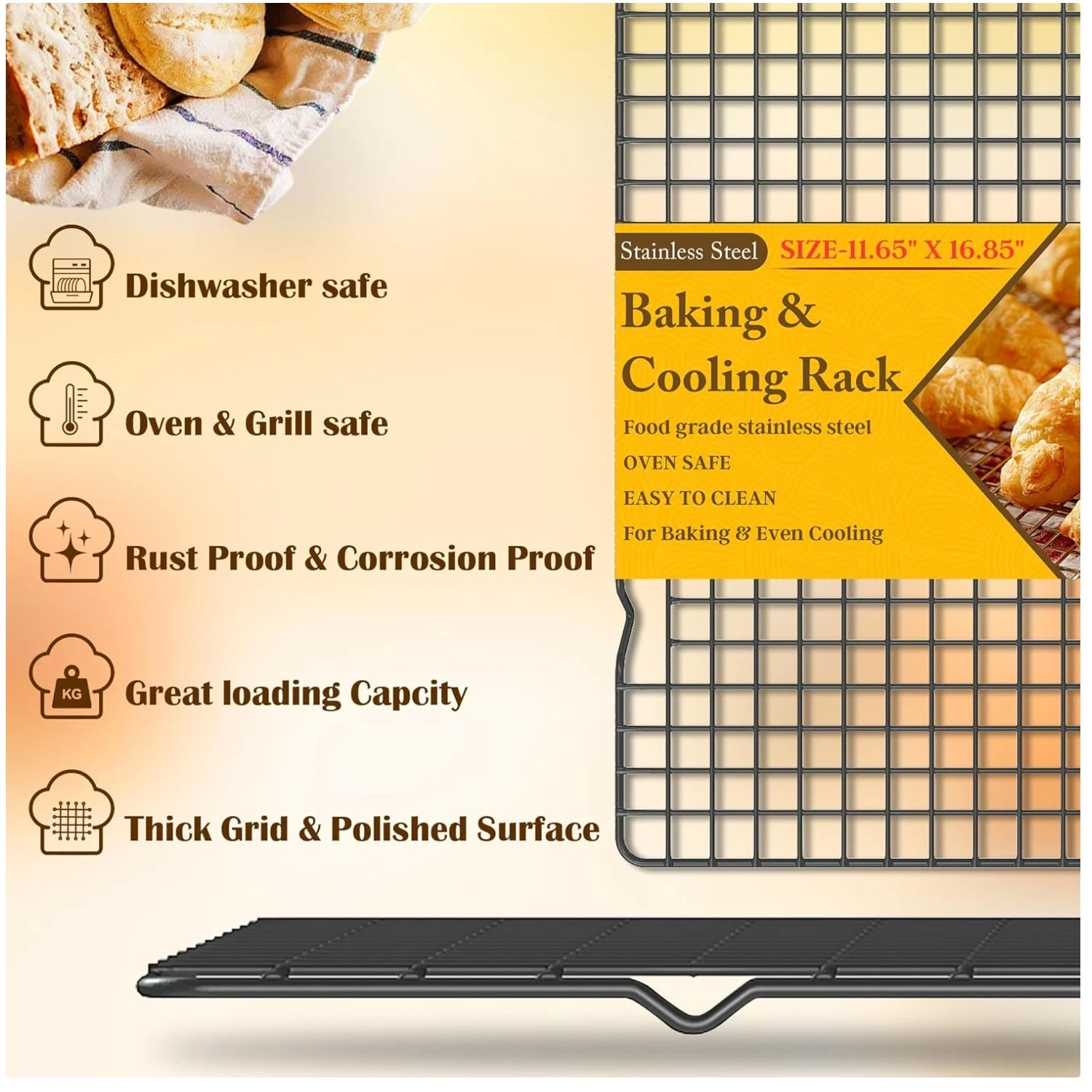 Heavy Duty Stainless Steel Rack - Oven & Dishwasher Safe
Opens in a new window or tab