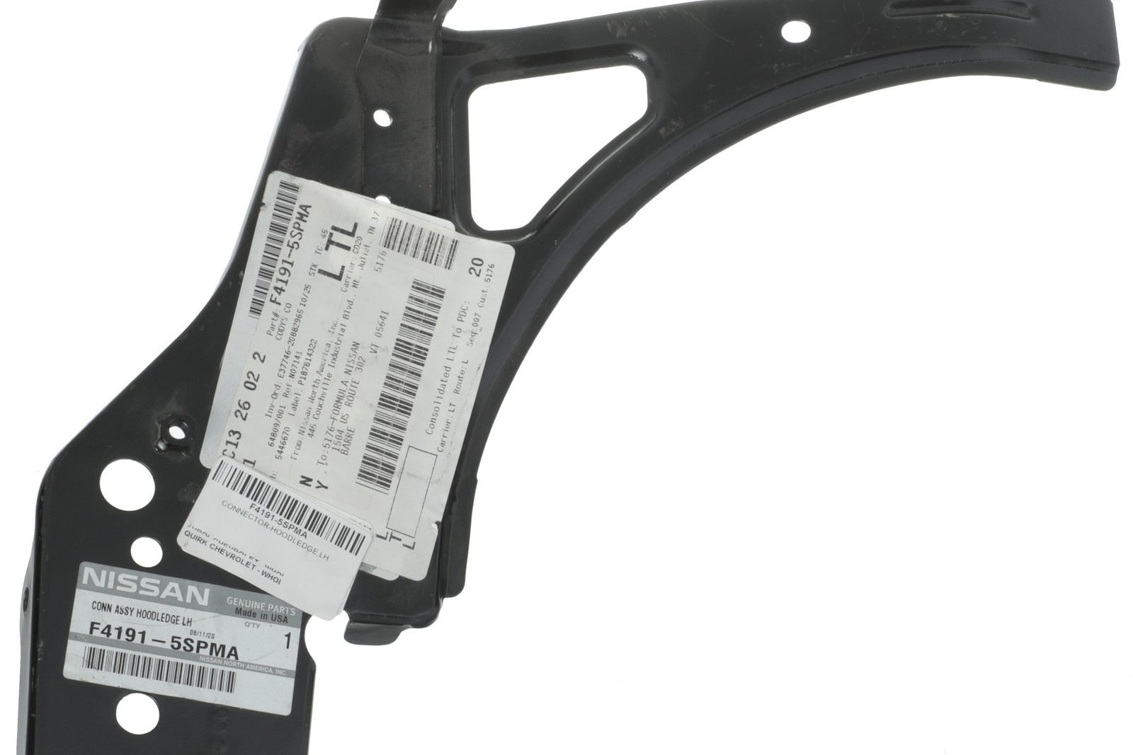 Placa de cierre del capó izquierdo para Nissan LEAF 2013-2025 (N/P F4191-5SPMA)