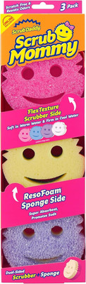 Scrub Daddy & Mommy Sponges - Dual-Sided Non-Scratch Cleaning Sponges (3 Count)