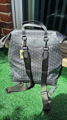 Goyard Gray Goyardine Large Satchel Top Handle Bag Zip w/ Detachable Strap