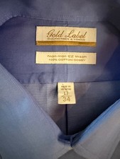 Roundtree Yorke Gold Label Men s Dress Shirt. EZ Wash No Iron. 17 34