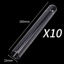 10 x 25 200mm Round-bottomed Glass Tubes High Temperature Sample Containers