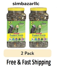 3-D Pet Products Premium Parrot Bird Food, Seeds, 4 lb Jar each (2 pack)
