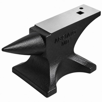 56lbs Cast Steel Single Horn Anvil with Rounded Horn for Metalworking Blacksmith