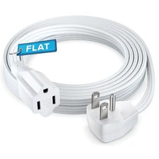 Extension Cord Heavy Duty (10 Feet) Flat Wire 3-Prong Flat Plug, 14 AWG Power...