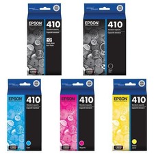 Set 5 GENUINE SEALED BAG NO BOX EPSON 410 INK CARTRIDGES NO BOX